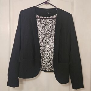 Lapis women's Size M Medium Blazer Coat leopard animal print liner